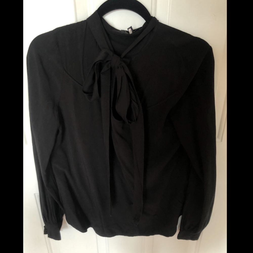 Juicy Couture Keyhole Tie Collar Blouse